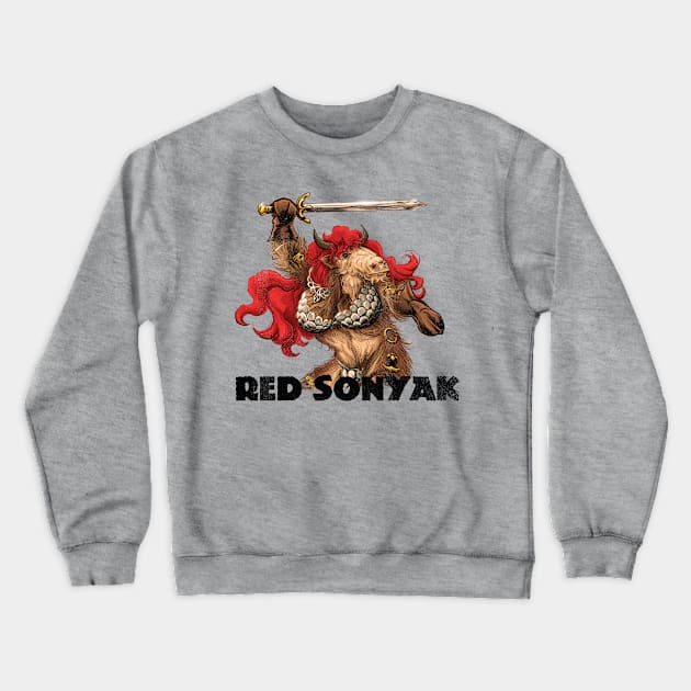 Red Sonyak 2 Crewneck Sweatshirt by ThirteenthFloor